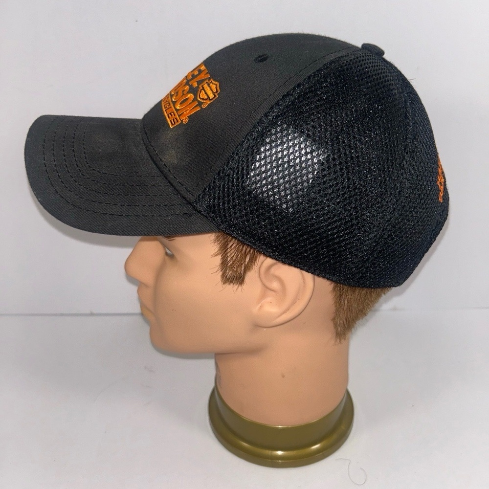 Harley-Davidson Cap One Size Black Orange Trucker Caliente San Antonio Biker - Picture 3 of 6